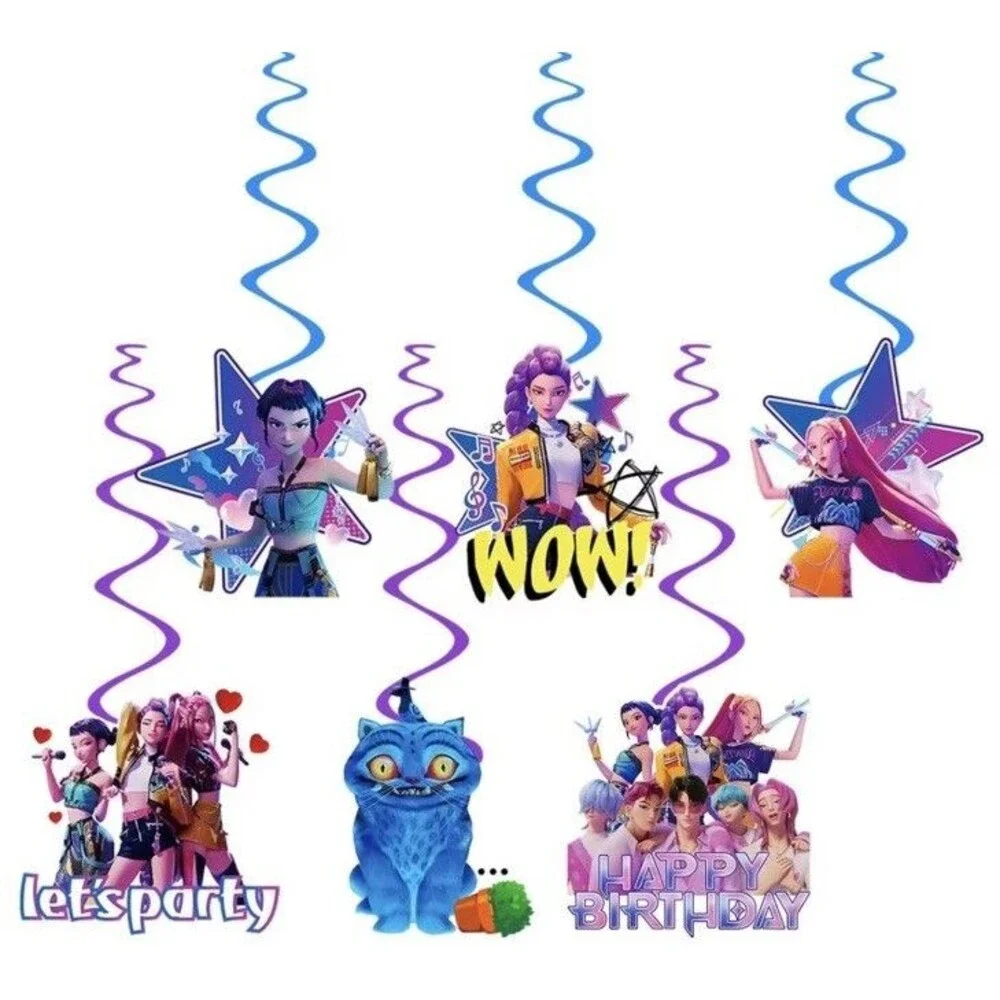 KPOP Hunters Birthday Party Supplies Balloons Cake Toppers Banner Lgr Backdrop
